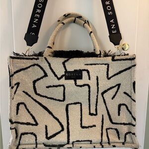 Artistic Black and Cream Tote Bag